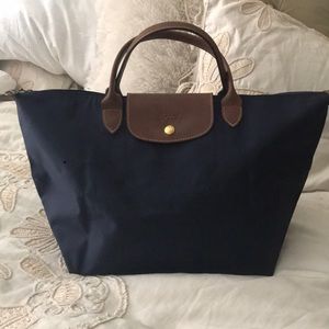 Longchamp Medium Le Pliage Nylon Tote Navy